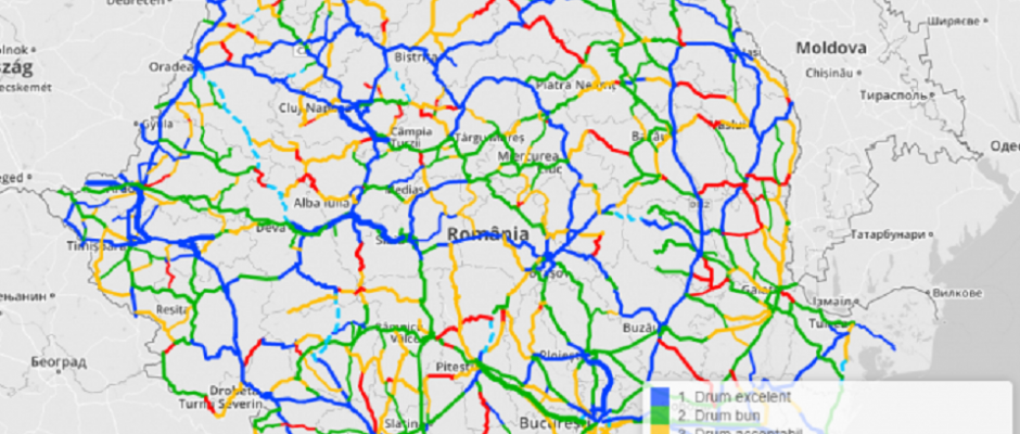 harta interactiva a calitatii drumurilor din romania